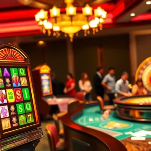 Rasakan sensasi slot deposit pulsa tanpa potongan saat para pemain menikmati mesin slot berwarna-warni dan chip poker.