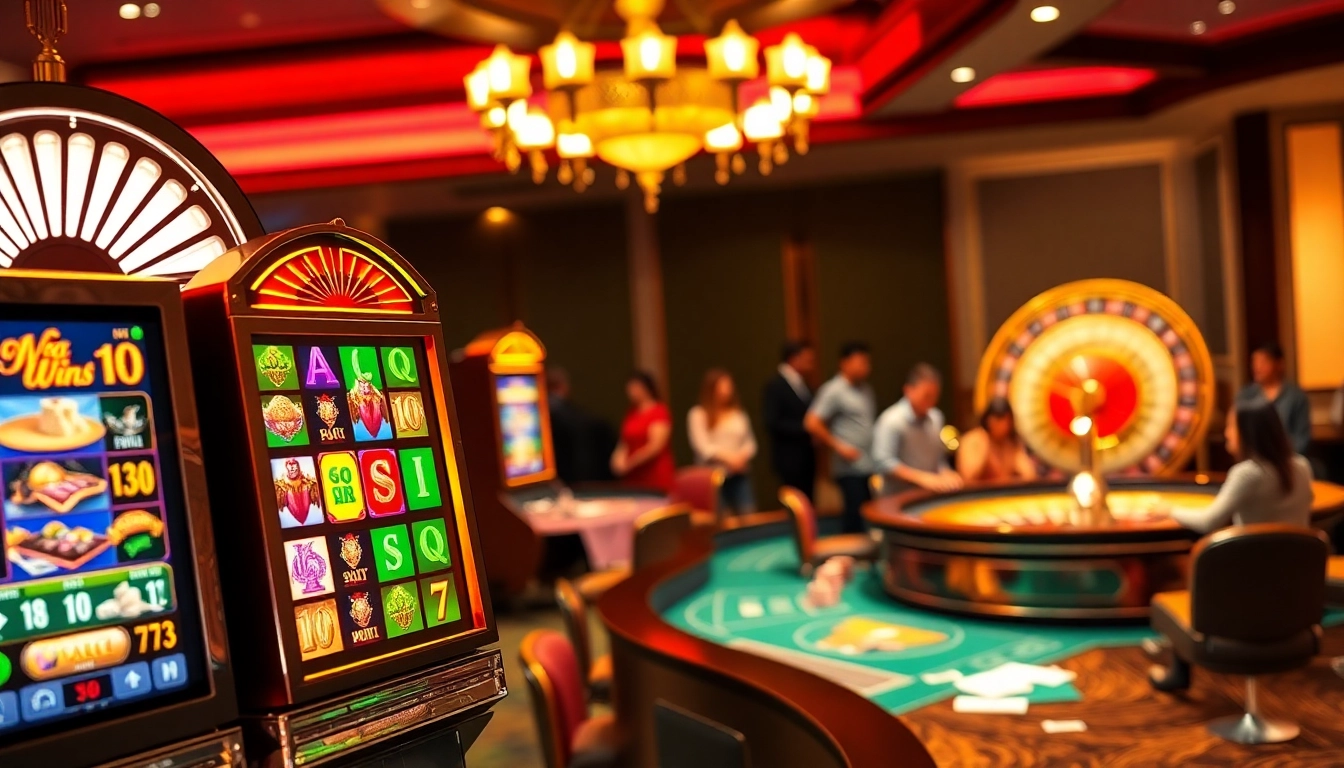 Rasakan sensasi slot deposit pulsa tanpa potongan saat para pemain menikmati mesin slot berwarna-warni dan chip poker.