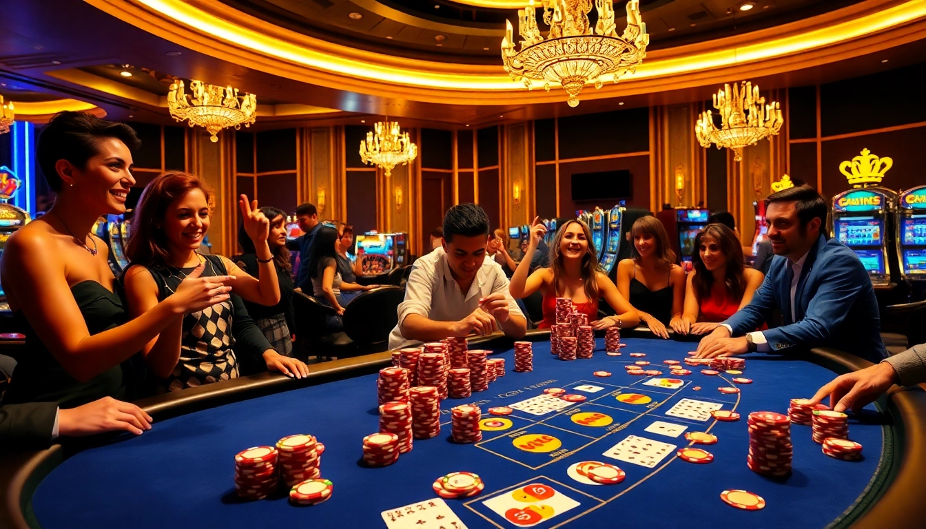 Experience high-stakes poker and excitement at the LUCK8 casino with vibrant colors and energetic players.