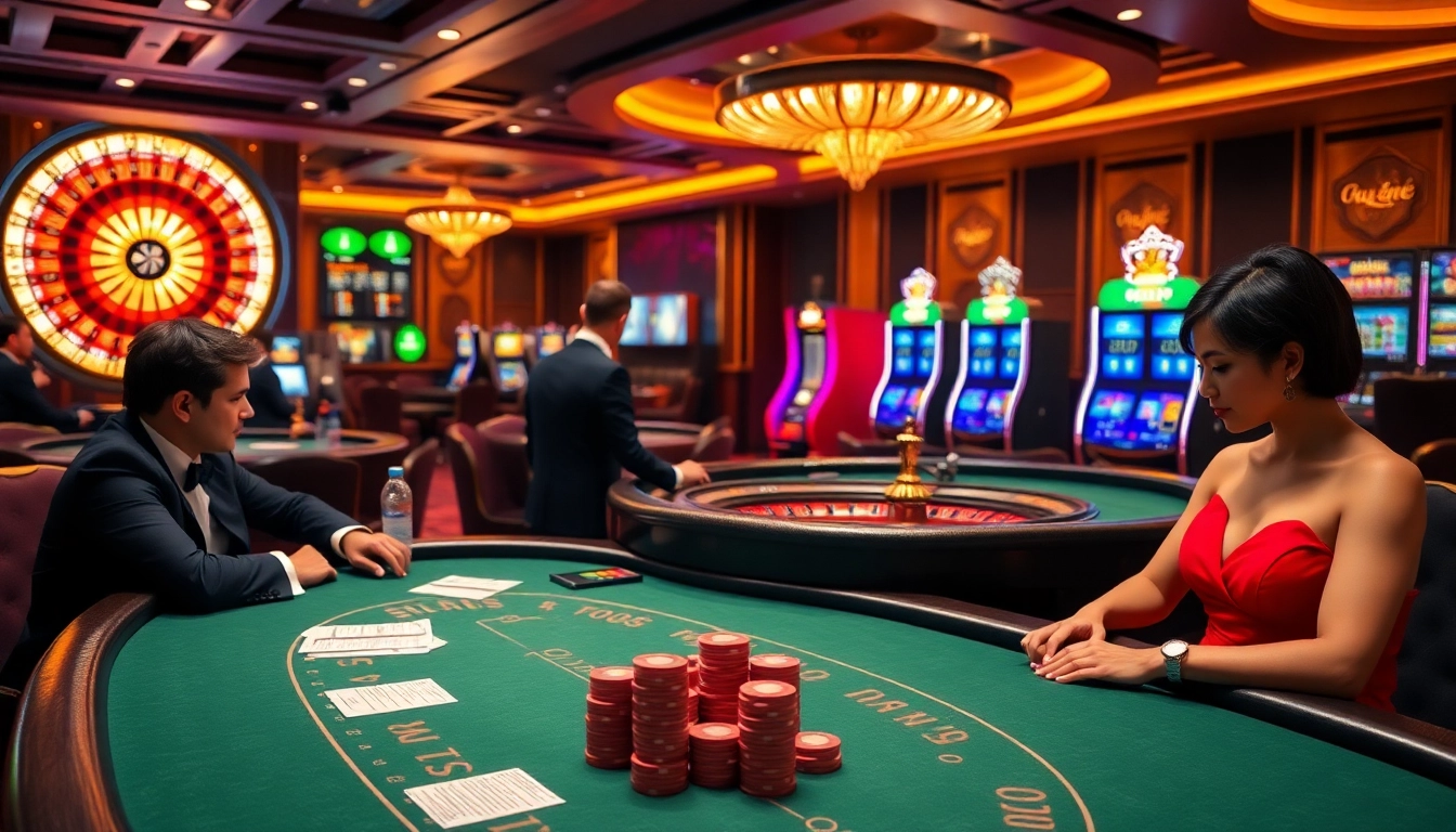 Experience thrilling gameplay at https://xx88.directory/ with vibrant casino tables and elegant players.