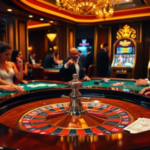 Experience high-stakes excitement at https://bl555.training/ with a luxurious casino scene featuring roulette and poker.