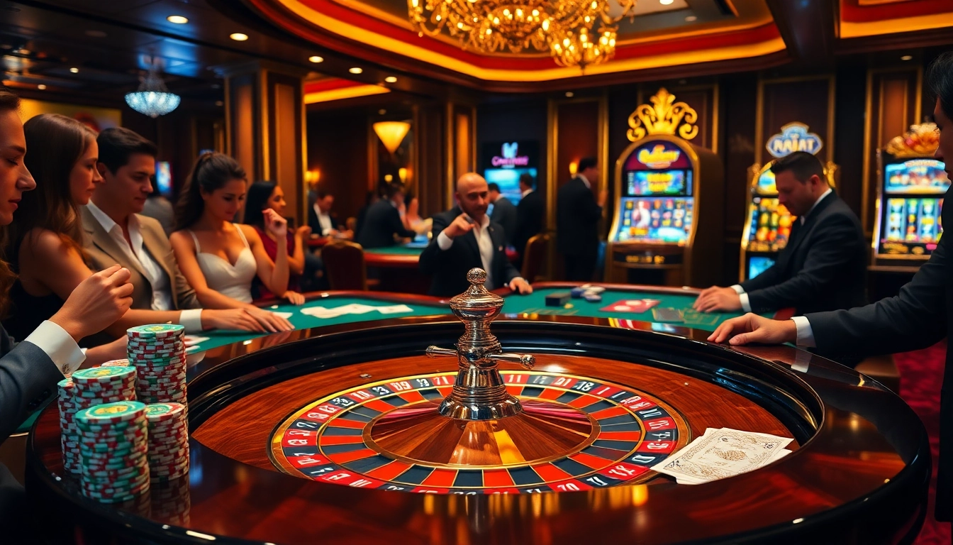 Experience high-stakes excitement at https://bl555.training/ with a luxurious casino scene featuring roulette and poker.