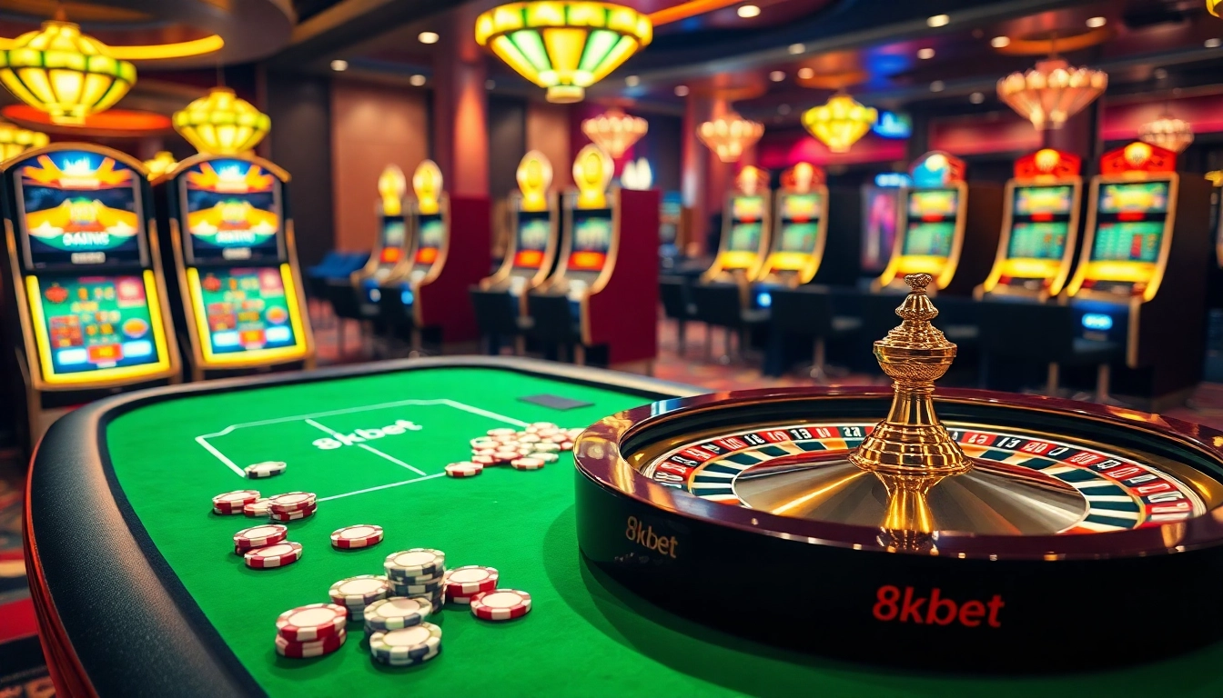 Experience excitement at the 8kbet casino tables with vibrant games and professional ambiance.