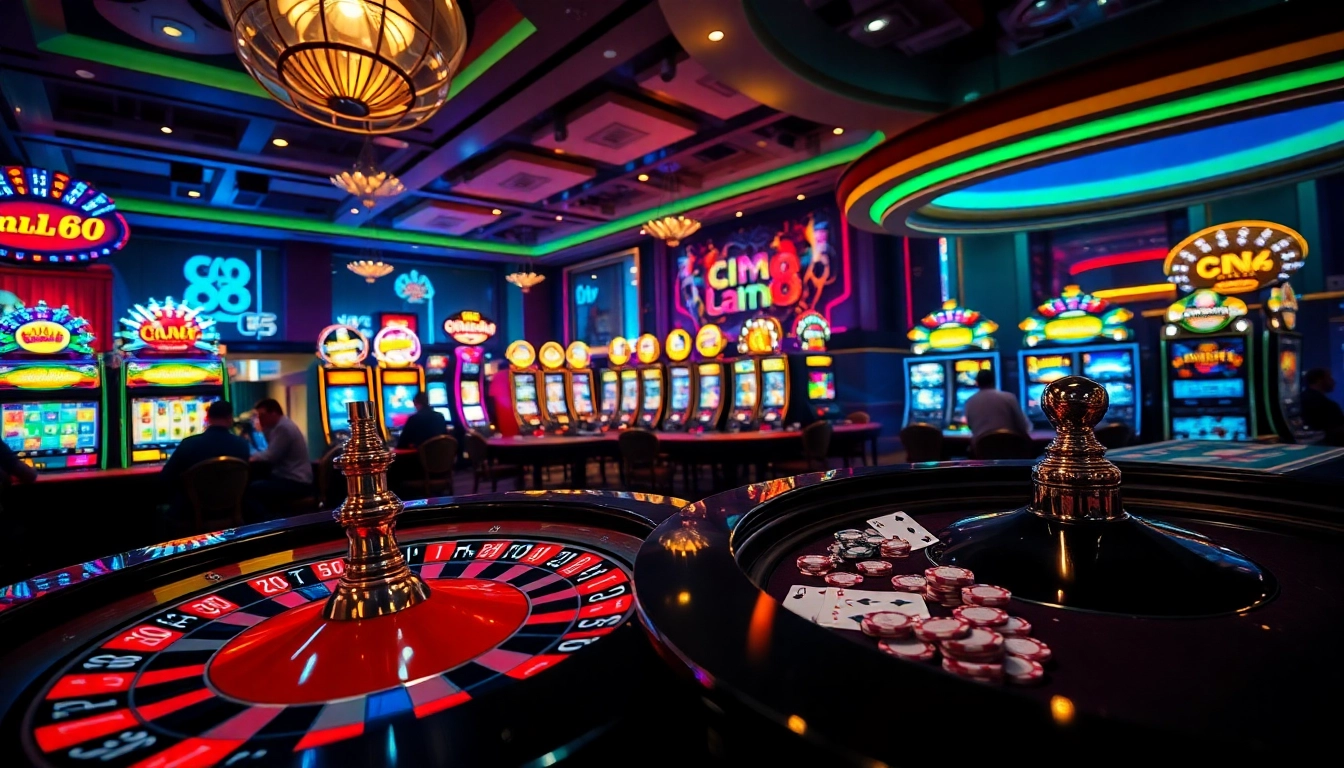 Experience thrilling gameplay at cm 88 casino with vibrant slot machines and exciting roulette action.