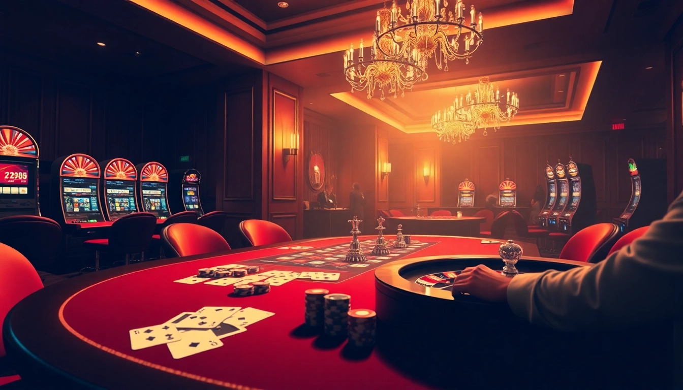 Engaging casino scene with poker chips and cards, highlighting the excitement of betting at https://top10nhacai.gg/.