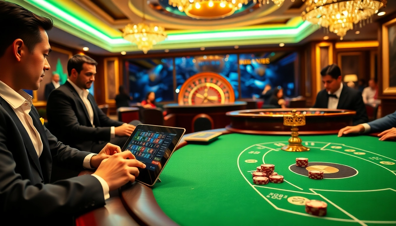 KP88 offers thrilling casino action at elegant tables filled with vibrant poker chips.