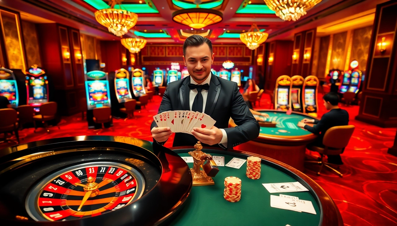 Experience the excitement of sx88 with live dealer games at a vibrant casino scene.