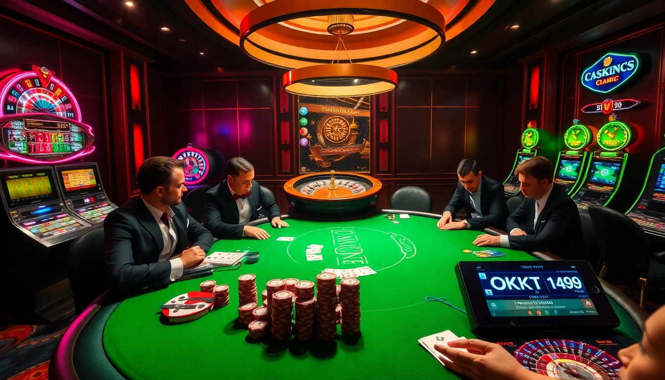 Experience the thrill of high-stakes gambling at OKKING's luxury casino table.