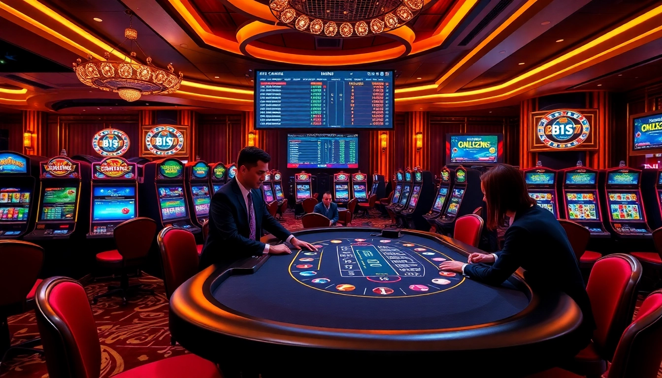 Experience captivating online gambling action with https://bj388.boats/ featuring stylish casino tables and vibrant slot machines.