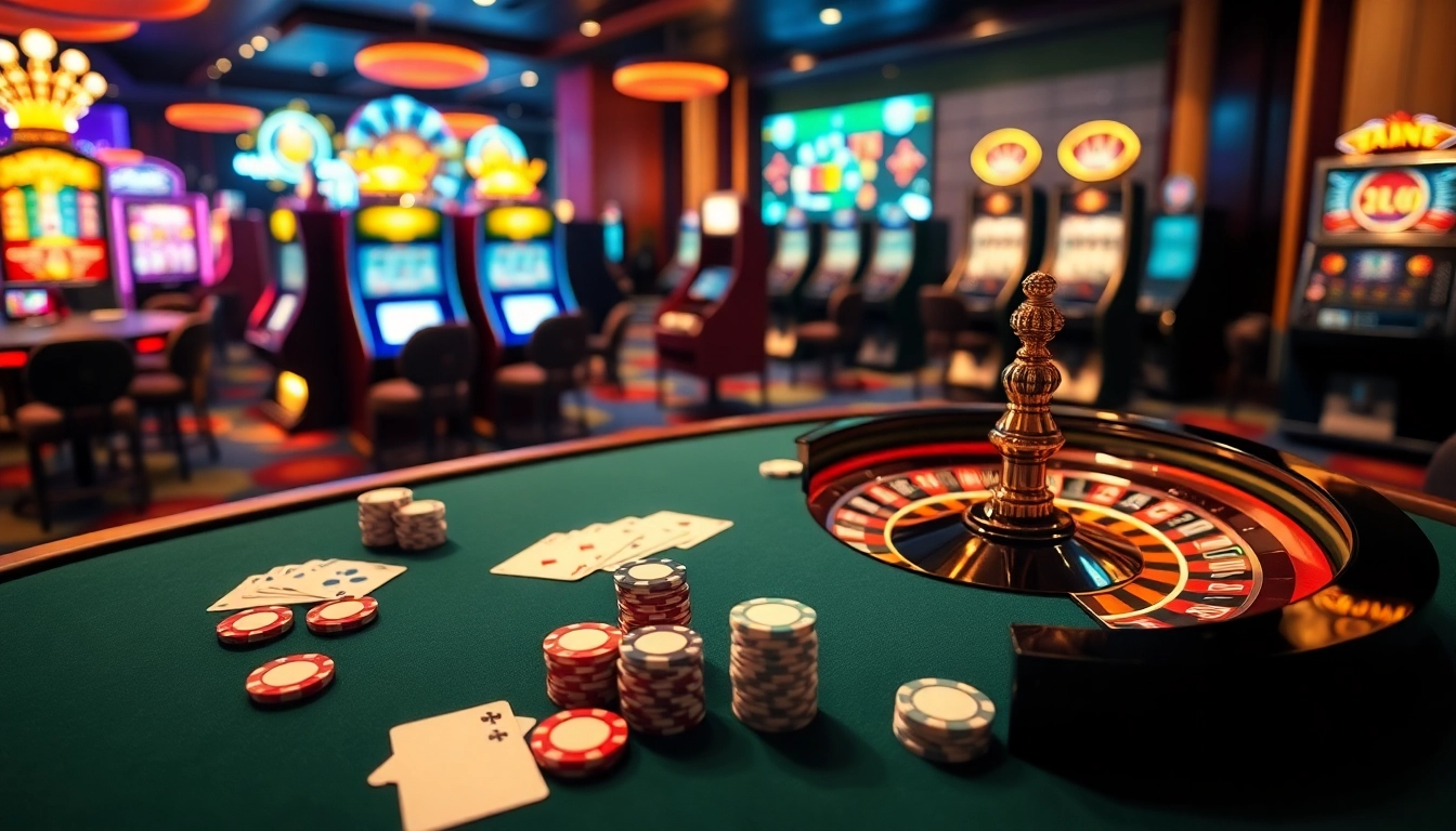 Engaging scene of luxury gaming on Trang Chủ S8 with poker chips and roulette spinning.