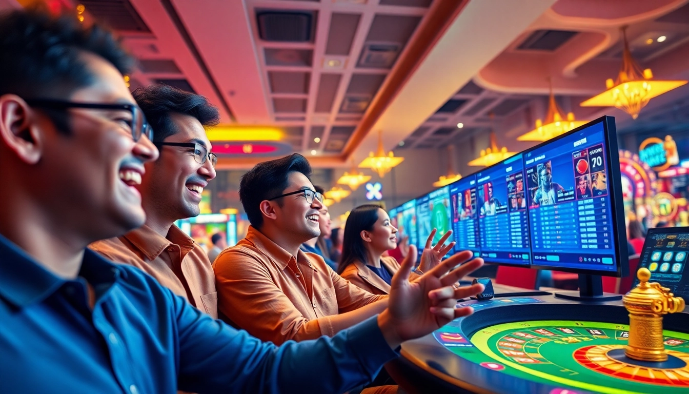 Engaging scene of players using the winvn88.live platform for sports and casino games.