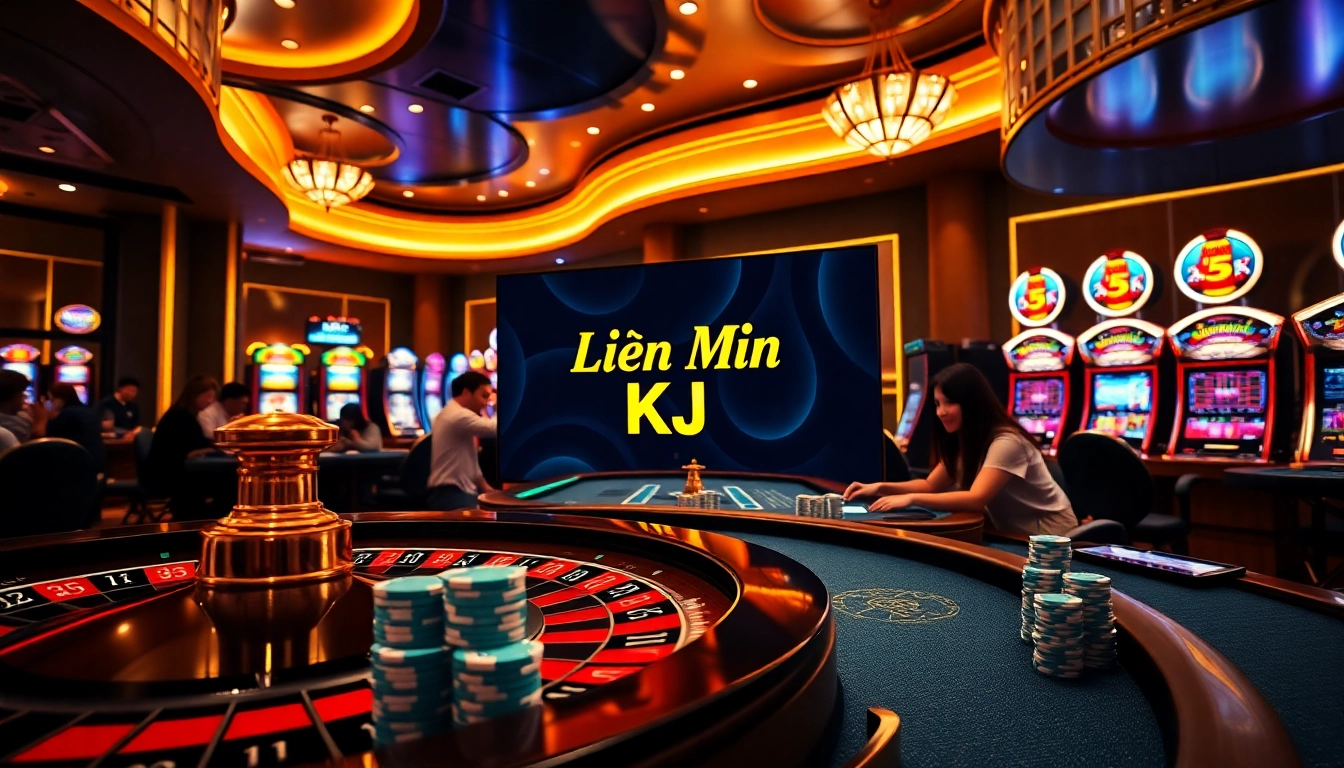 Experience the thrill of gambling with Liên Minh KJC at a vibrant casino table.