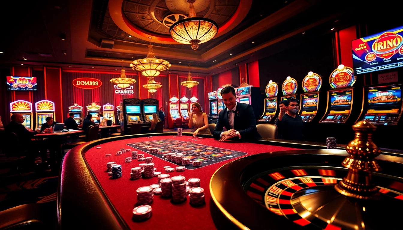 Experience luxurious gaming at dom88.us.com with vibrant slot machines and intense poker action.