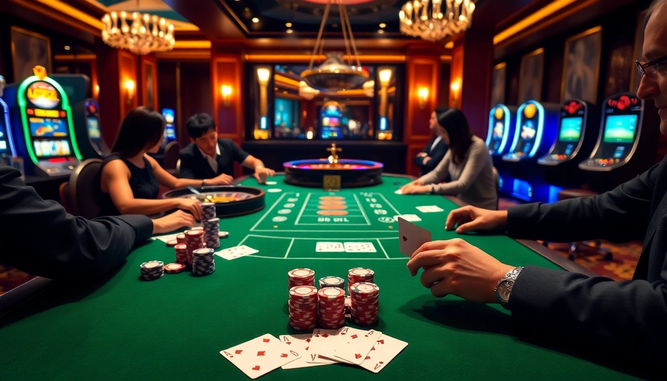 Experience high-stakes gaming at bancadoithuong with vibrant casino visuals and engaging card play.