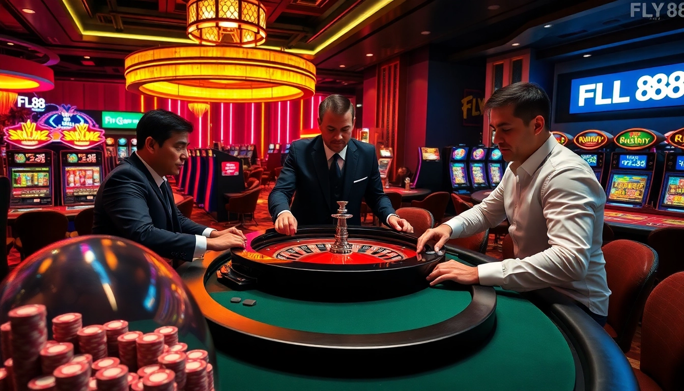Experience the excitement of FLY 88 casino with vibrant tables and thrilling games.