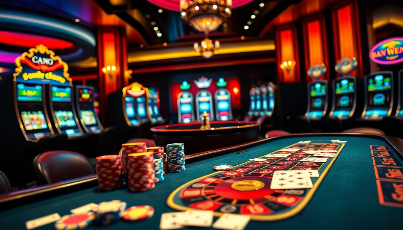 Experience high-stakes gameplay at S8 casino with vibrant poker tables and shining slot machines.