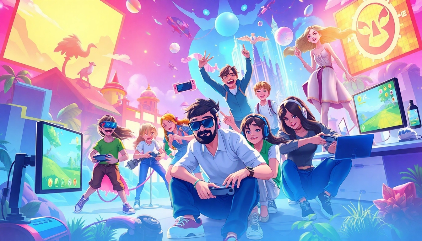 Exciting scene from an XXX game showcasing diverse characters in a vibrant gaming environment.