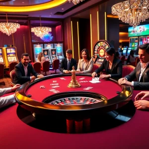 Exciting poker game experience at https://xx88.today/ with elegant casino surroundings and vibrant visuals.