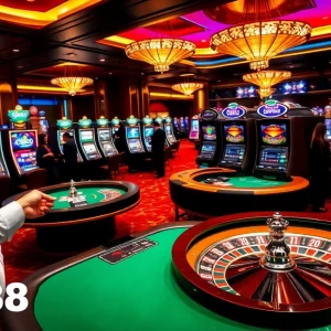 Experience the thrill of gambling at fly88 with vibrant casino gaming elements.