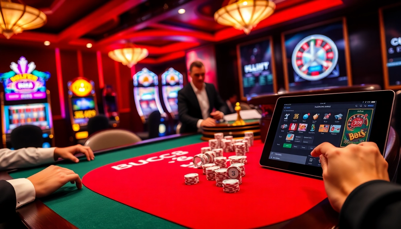 Engaging Luck8 poker action at a luxurious casino table with professional dealers.