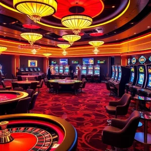 Players enjoying high-stakes games at 88i casino, showcasing poker, roulette, and slot machines.