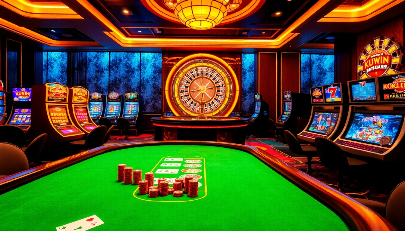 Experience the excitement of gambling at KUWIN with vibrant casino tables and thrilling games.