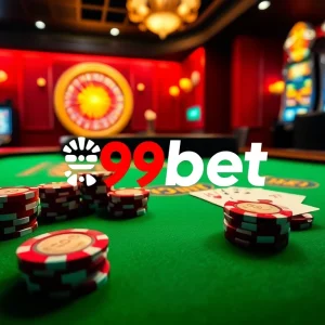 Players enjoying a thrilling game at a luxurious 89bet casino table with vibrant poker chips.