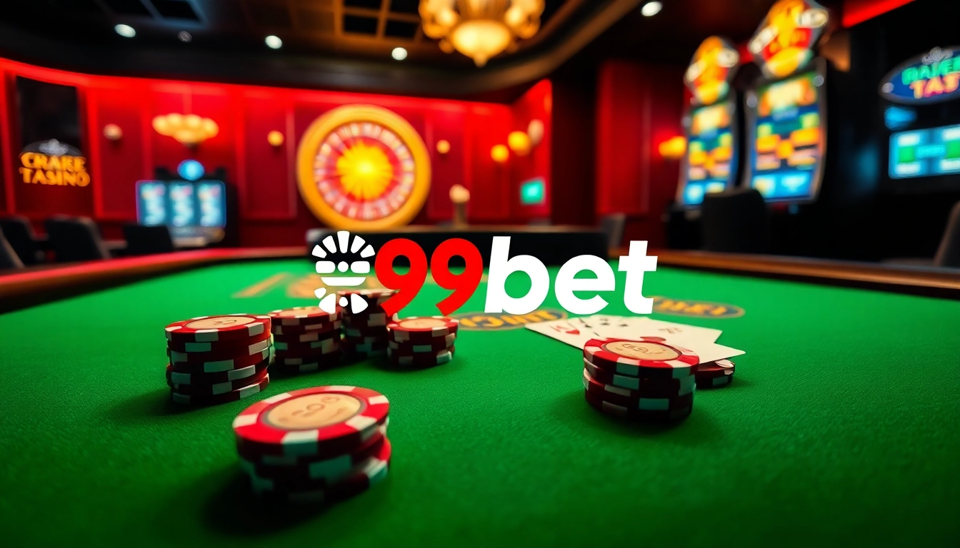 Players enjoying a thrilling game at a luxurious 89bet casino table with vibrant poker chips.