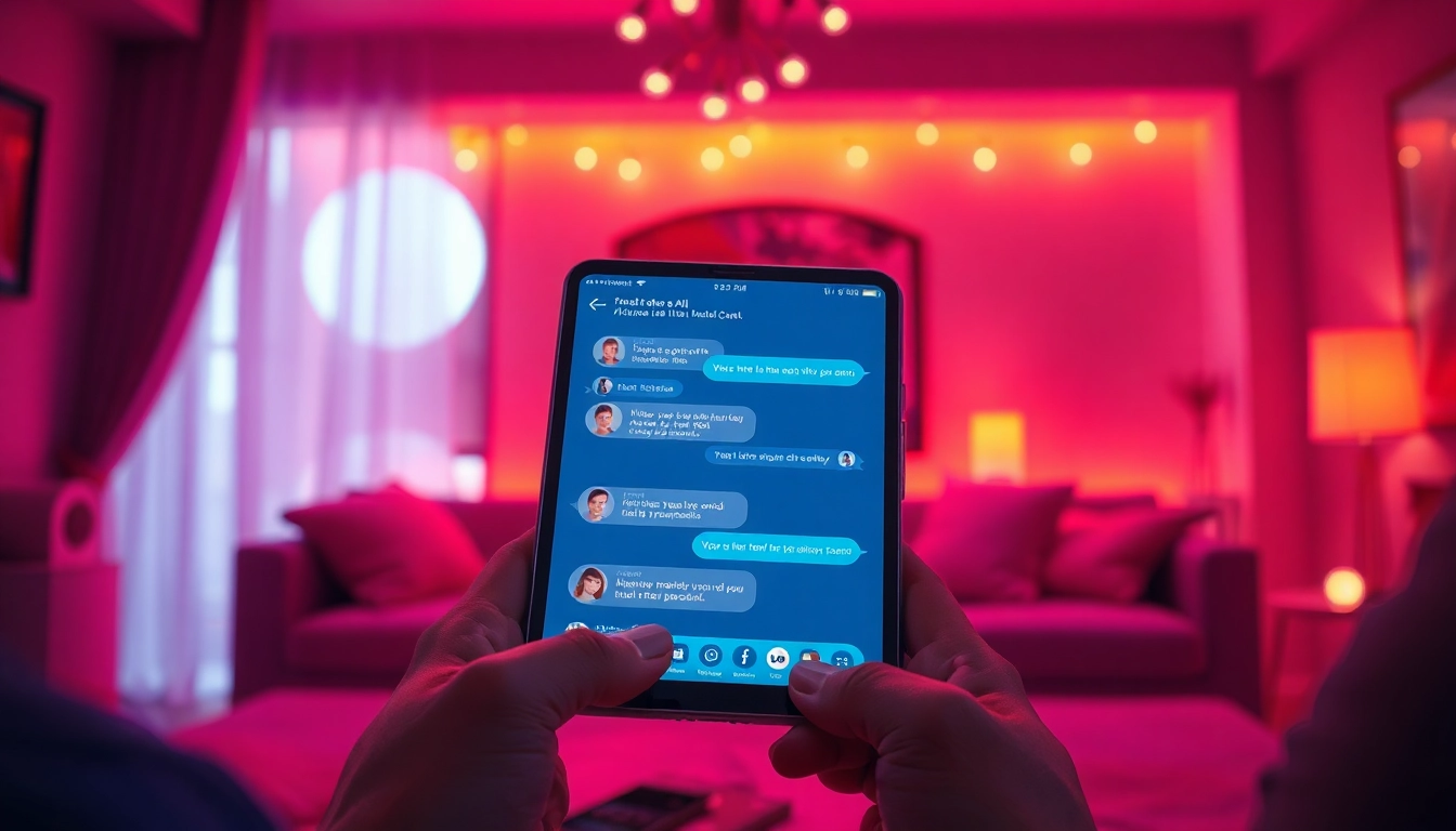 Dynamic character AI NSFW interaction displayed on a device, highlighting intimate engagement in a cozy setting.