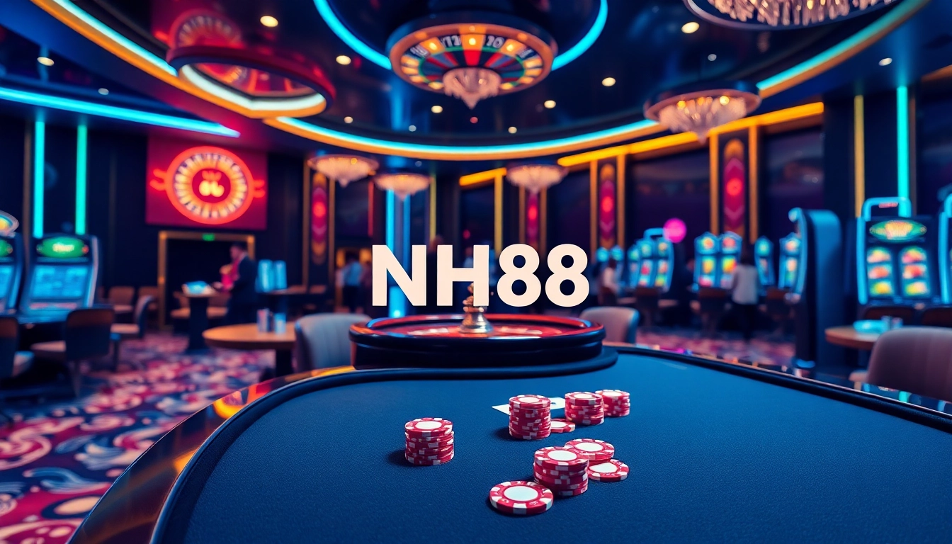 NH88 players at a luxurious casino table winning big during an exciting game night.