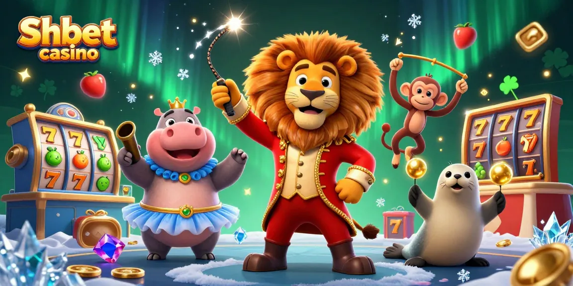 Experience thrilling gameplay at Shbet casino with colorful slot reels and lively characters.