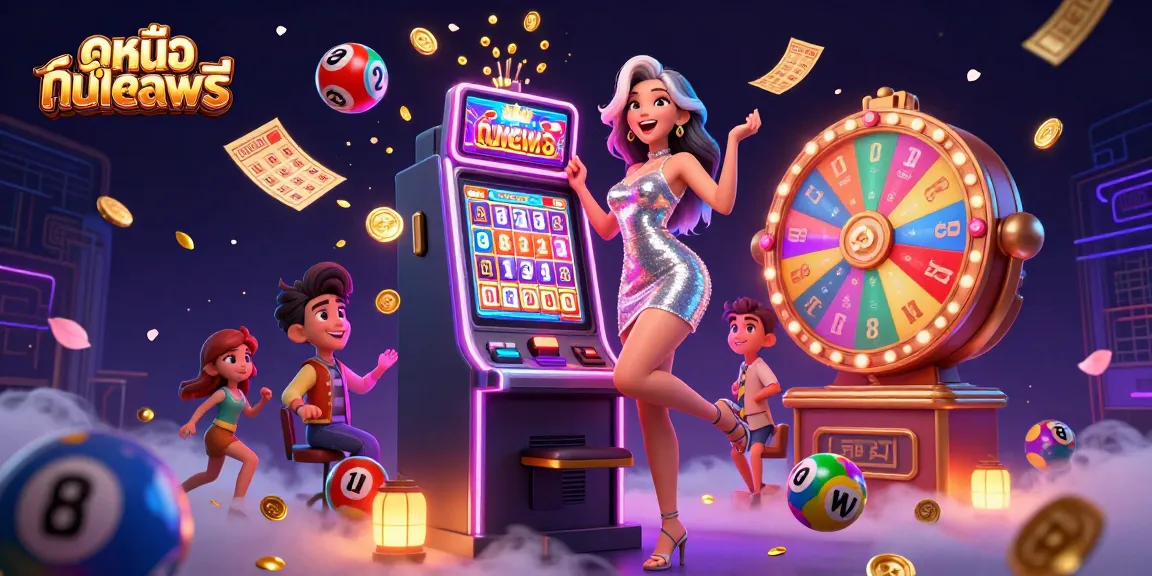 Experience vibrant เดิมพัน play with ดูหนังออนไลน์ฟรี as animated characters engage around a jackpot slot machine bursting with excitement.