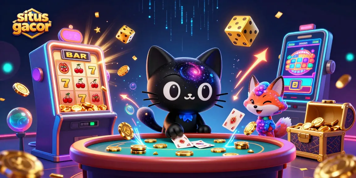 Engage with situs gacor and experience vibrant 3D casino thrills with jackpot excitement in this detailed illustration.