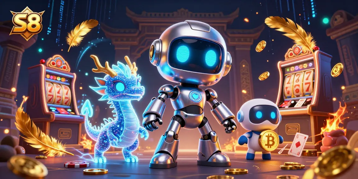 Spin winning slots at S8 Casino with vibrant characters and immersive gaming elements.