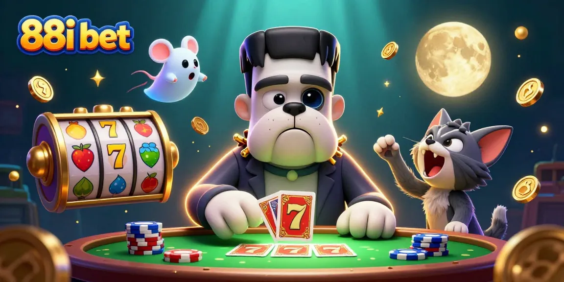 Spin to win with 88i bet at a haunted casino table, where games come alive!