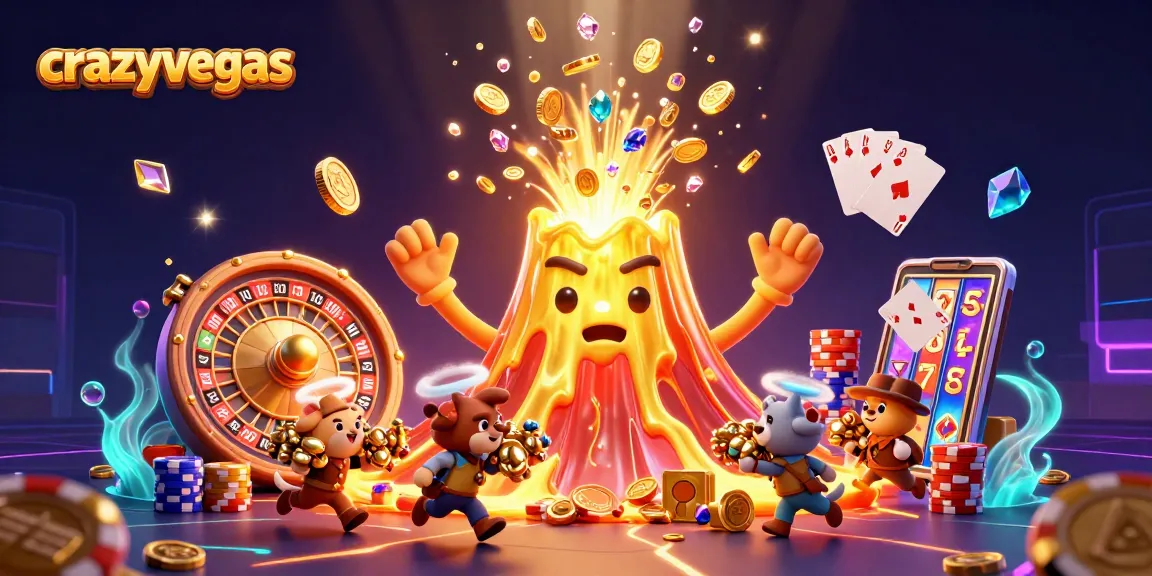 Experience exhilarating wins at crazyvegas with a triumphant volcano and treasure-seeking animals in vibrant casino action.